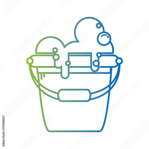 line laundry pail with detergent bubbles to clean