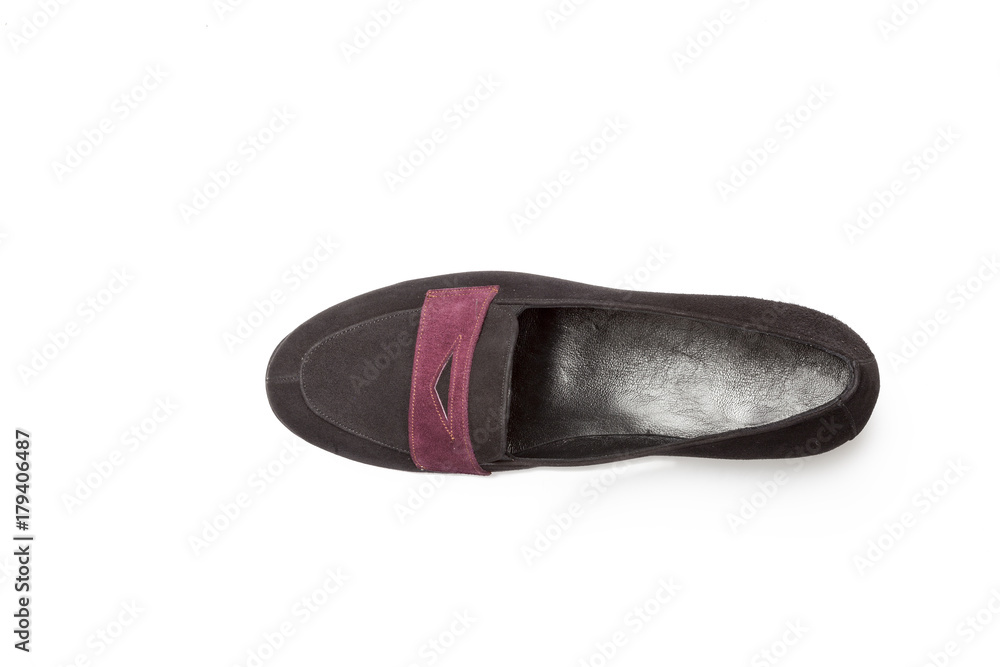 Handmade leather shoe view from top Handmade leather shoe view from top