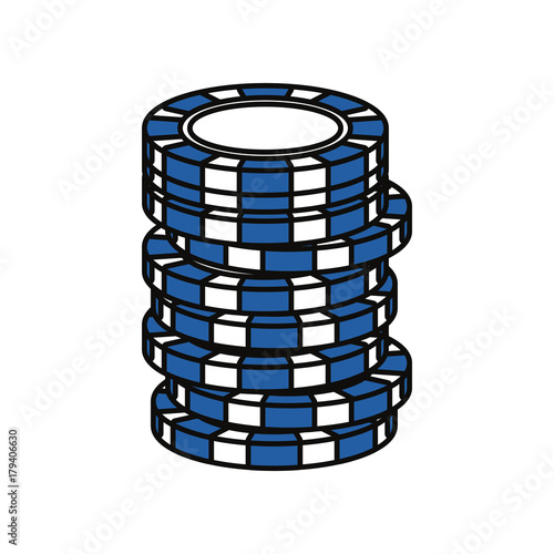 colorful casino chips over white background vector illustration