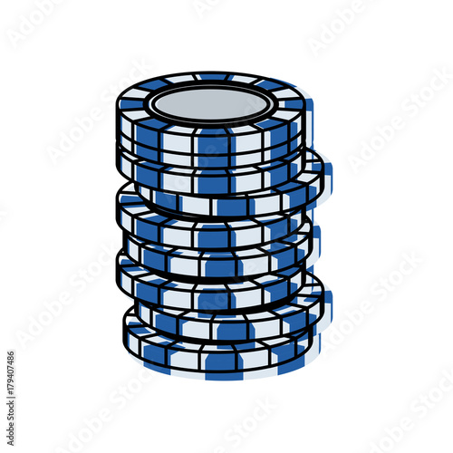 colorful casino chips over white background vector illustration