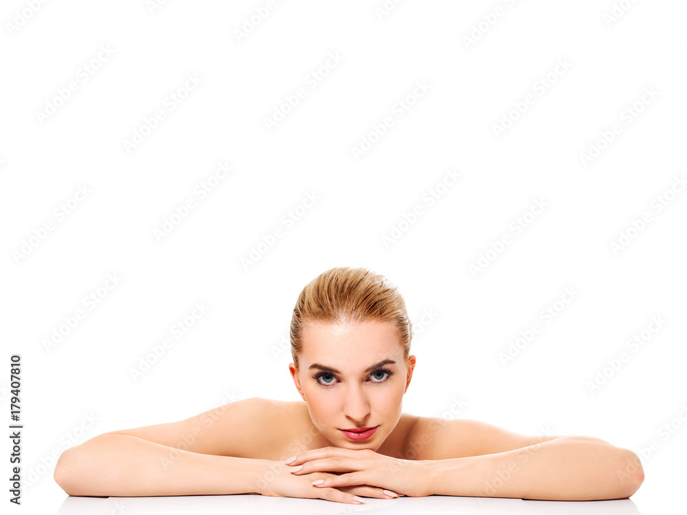 Beautiful model girl with perfect fresh clean skin. Youth and skin care concept. Beautiful model girl with perfect fresh clean skin. Youth and skin care concept.