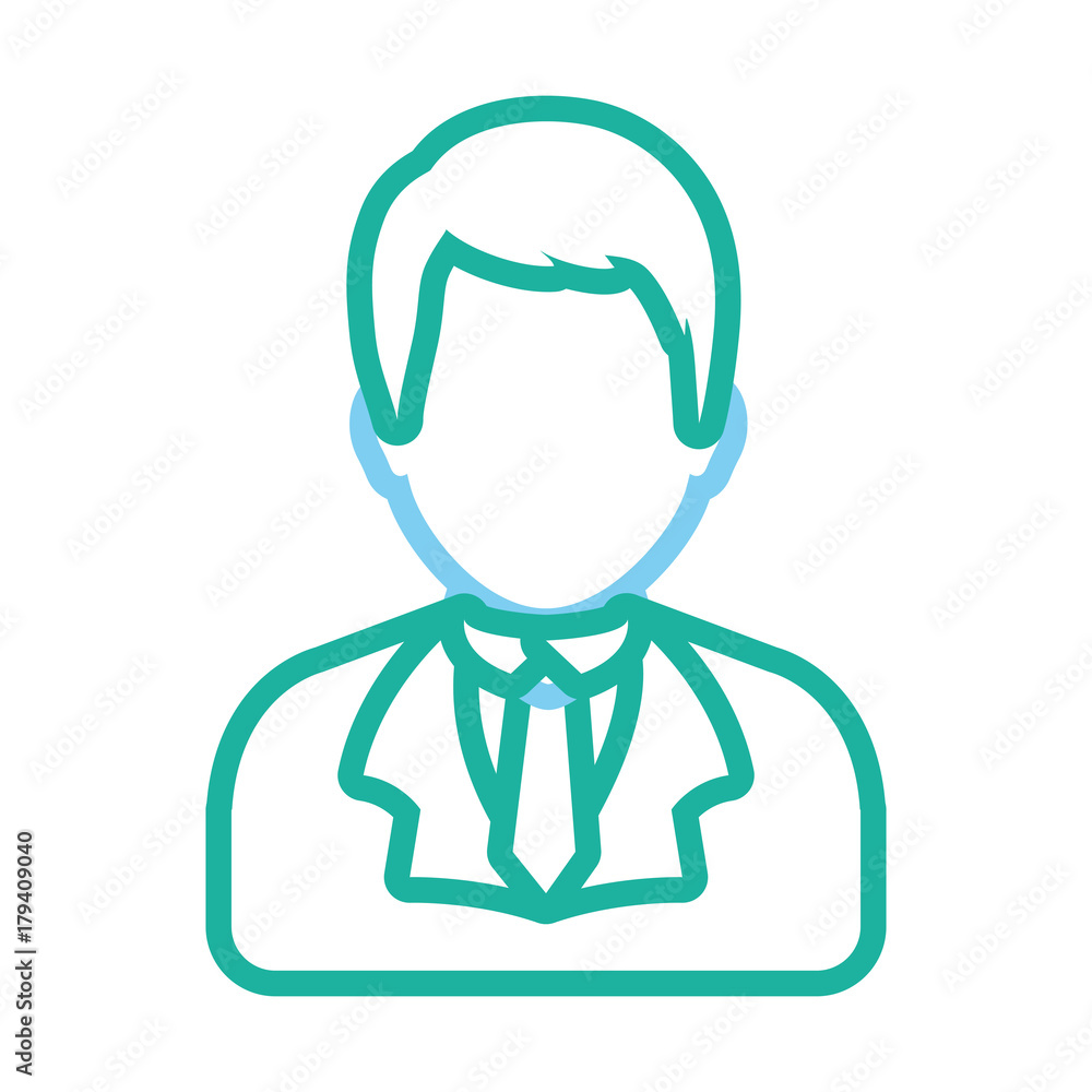 flat line colored man job over white background vector illustration flat line colored man job over white background vector illustration