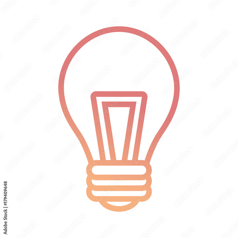 flat line colored light bulb over white background vector illustration flat line colored light bulb over white background vector illustration