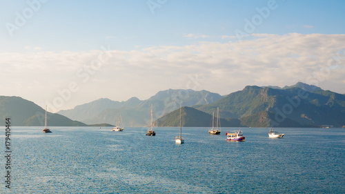 Marmaris, Turkey: 30 Oct 2017, scenery of the ocean and boats of Marmaris