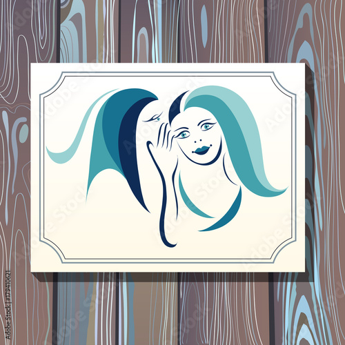 The graphic illustration with women's friendship 13
