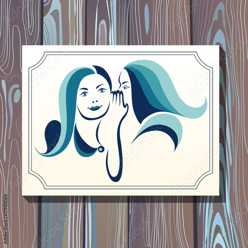 The graphic illustration with women's friendship 19