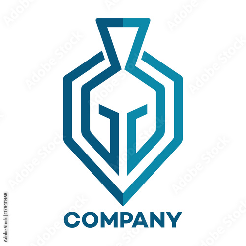 helmet in shield logo