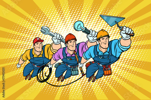 Set electrician Builder and repairer professionals