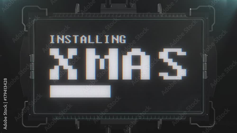 retro videogame installing xmas text on futuristic tv glitch interference screen animation seamless loop ... New quality universal vintage techno motion dynamic background colorful joyful cool video retro videogame installing xmas text on futuristic tv glitch interference screen animation seamless loop ... New quality universal vintage techno motion dynamic background colorful joyful cool video