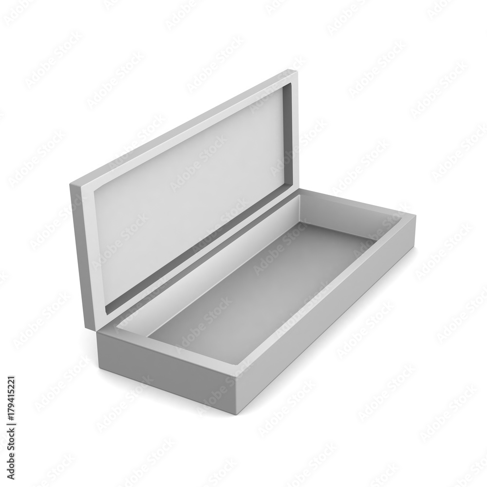 Realistic white box isolated on white background. 3d illustration Realistic white box isolated on white background. 3d illustration