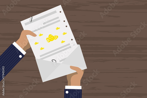 Person verschickt Brief - Ostereier