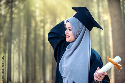 Photography proud pretty muslim girl graduation