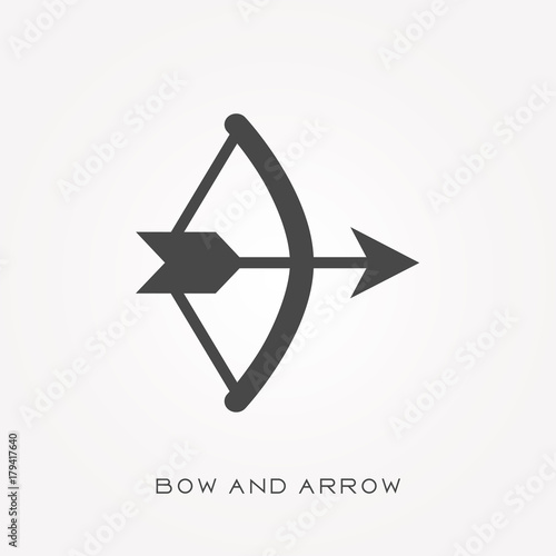 Silhouette icon bow and arrow