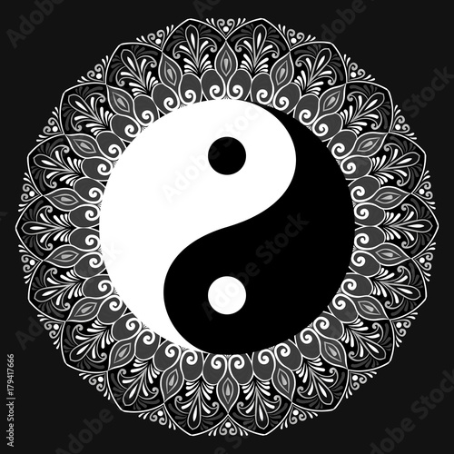 Yin yang decorative symbol