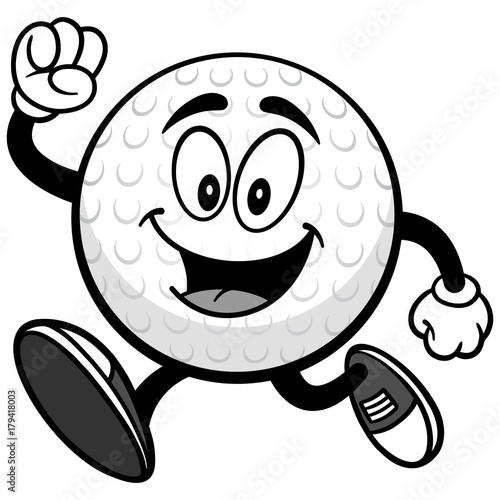 Golf Ball Running Illustration