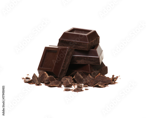 chocolate bars isolated on white