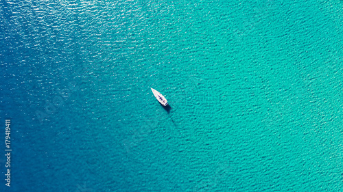 Sailboat view from drone