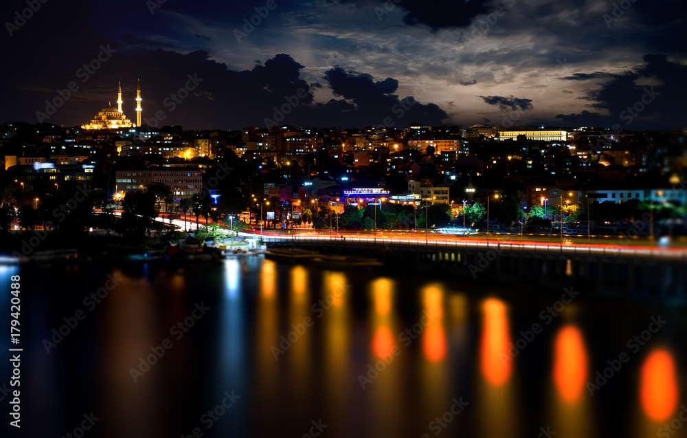 Ataturk bridge at night