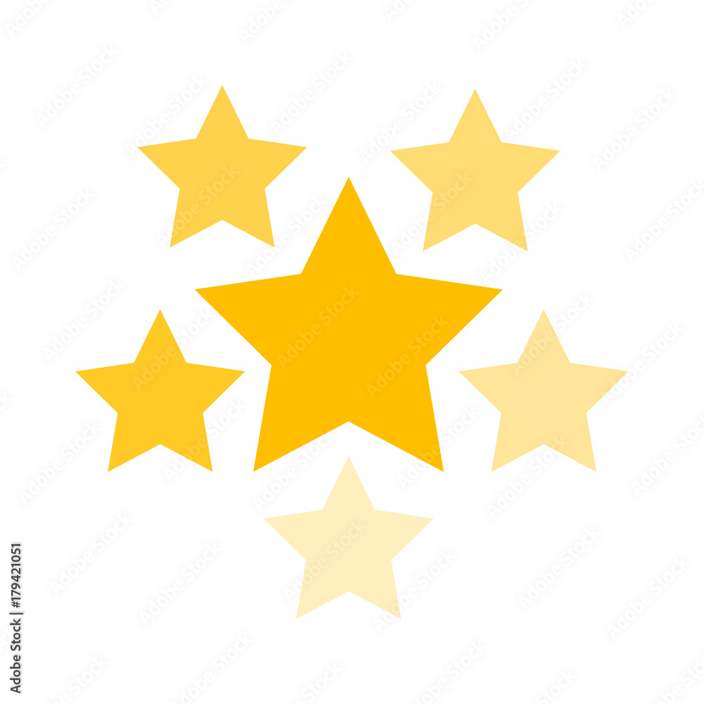 Set yellow stars isolated white background. Vector illustration Set yellow stars isolated white background. Vector illustration
