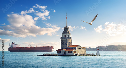 Maiden Tower in Istanbul at day