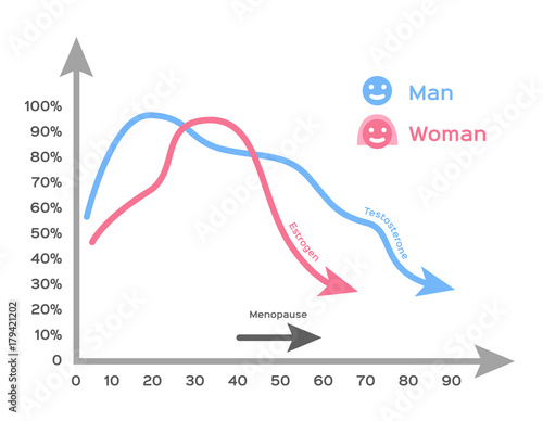 hormone and age infographic vector
