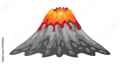 volcano and lava infographic vector