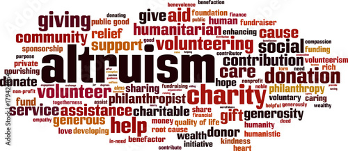 Altruism word cloud