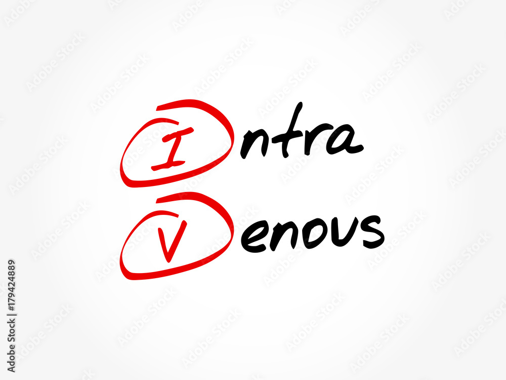 IV - intravenous acronym, concept background IV - intravenous acronym, concept background