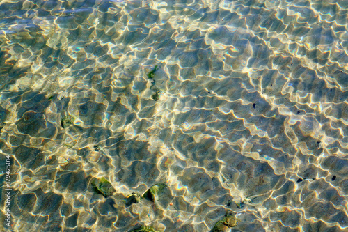 Refraction of light on the sea surface.