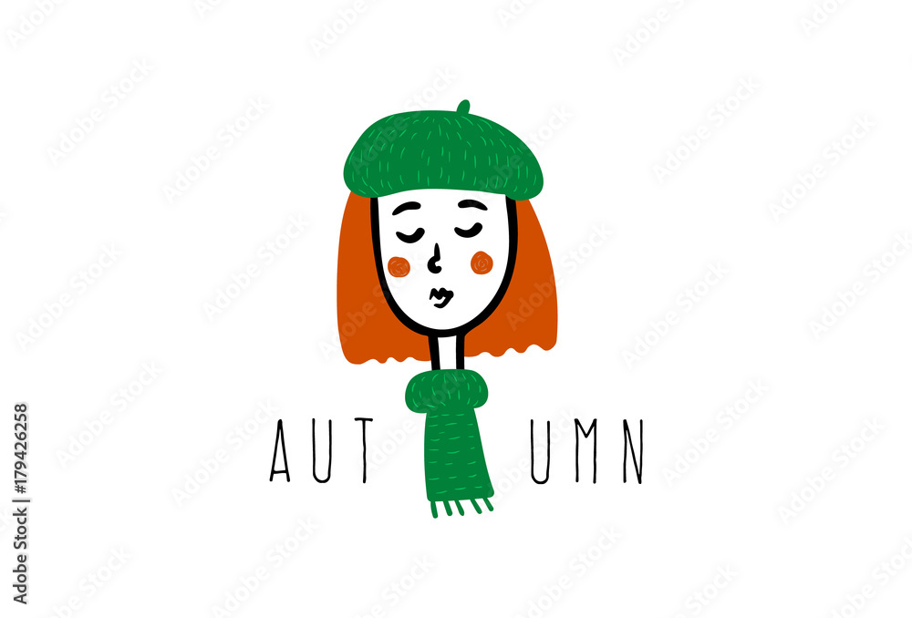 Girl, women icon. France. Autumn. Girl, women icon. France. Autumn.