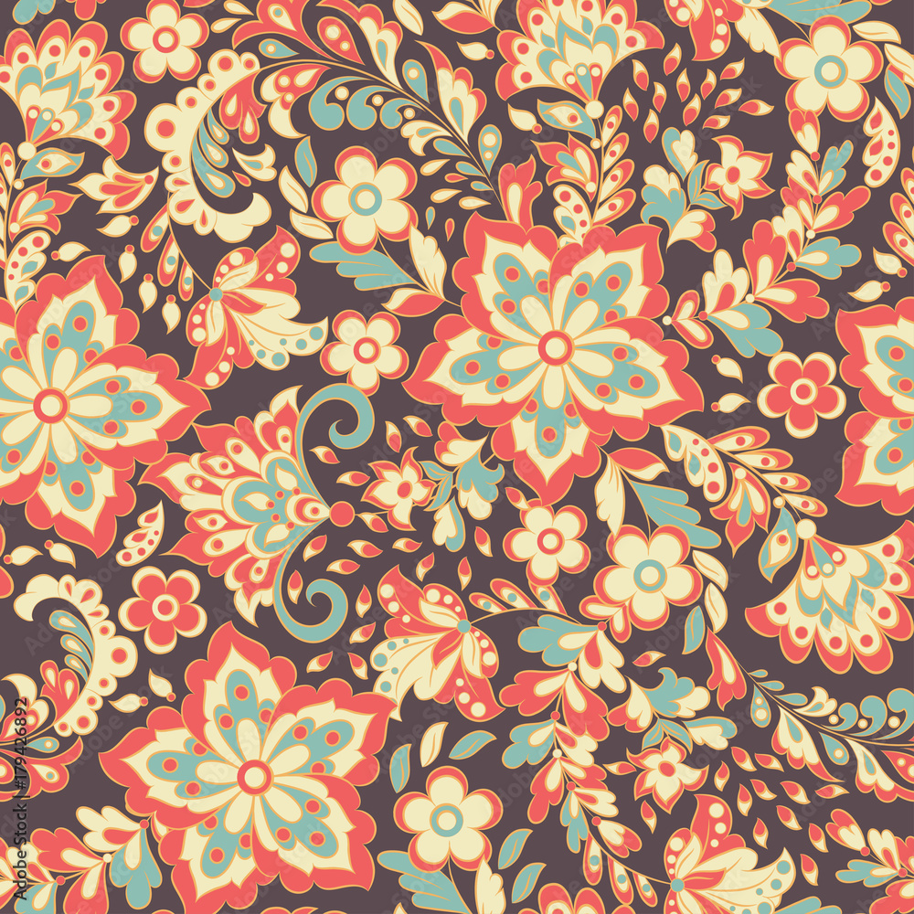 Floral seamless pattern Vector illustration 