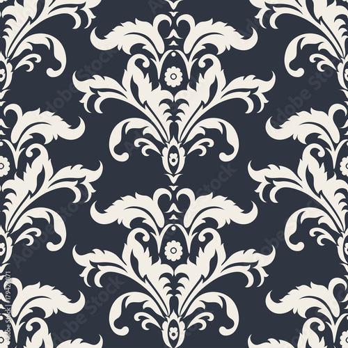 Ornate damask background. Vector vintage wallpaper