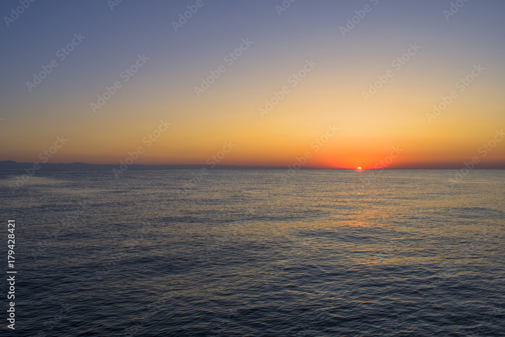 Golden dawn at Mediterranean Sea - Kemer, Turkey