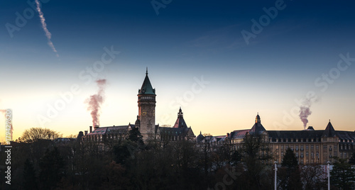 The skyline over the Petrus valley in Luxembourg City