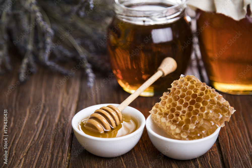 Jar of liquid honey Jar of liquid honey