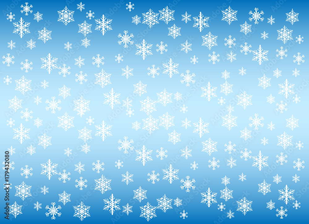 Winter background with snowflakes, abstract Christmas Background. Vector Illustration