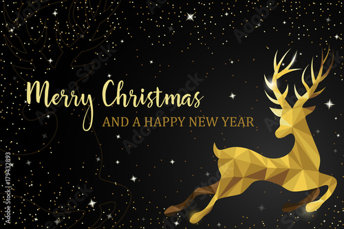 christmas reindeer gold card