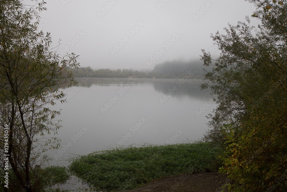 Windsor, California - RiverFront Regional Park morning after rain lake, Russian River Windsor, California - RiverFront Regional Park morning after rain lake, Russian River