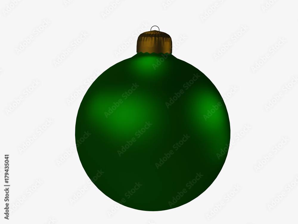 Christbaumkugel in grün metallic auf weiß isoliert Christbaumkugel in grün metallic auf weiß isoliert