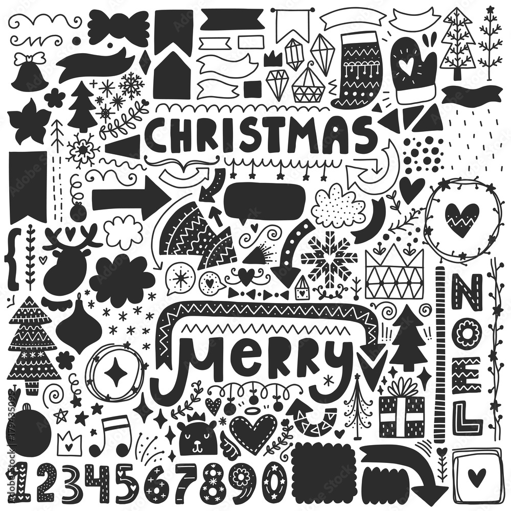 Black Christmas doodles