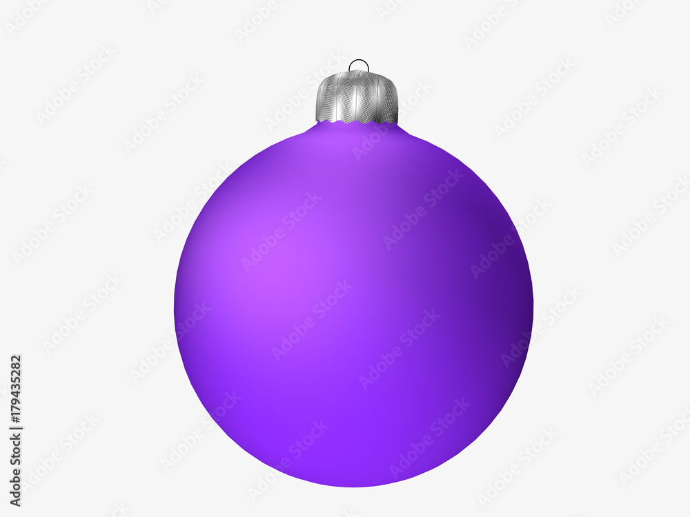 Christbaumkugel in violett auf weiß isoliert Christbaumkugel in violett auf weiß isoliert