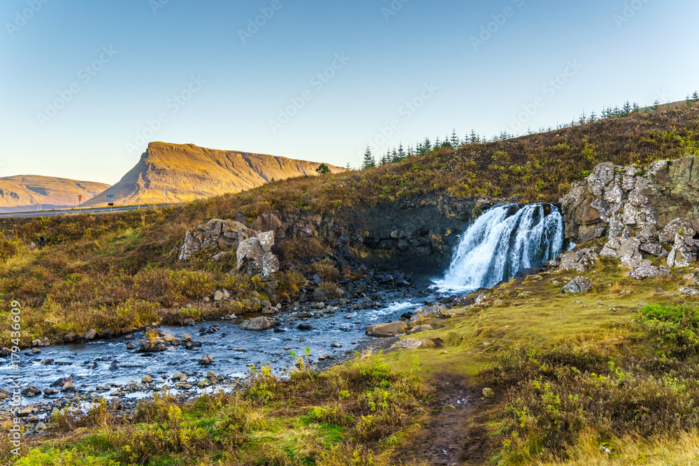 Small waterfall and a mountain stream
