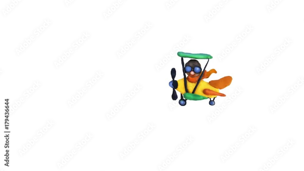 Retro Airplane flight with pilot video animation Retro Airplane flight with pilot video animation