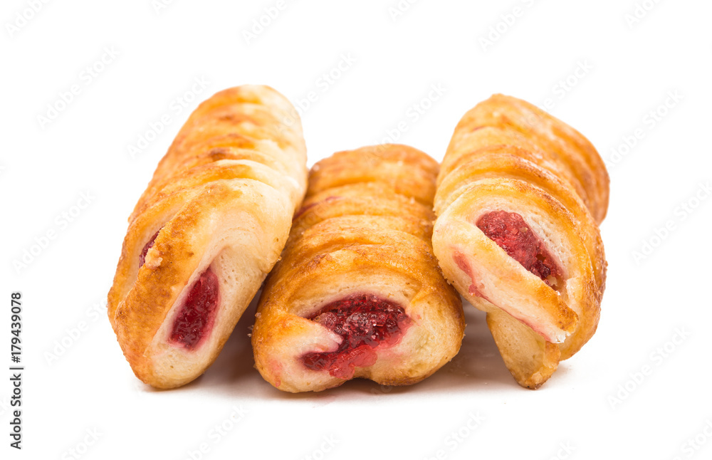 puff pastry with jam isolated puff pastry with jam isolated