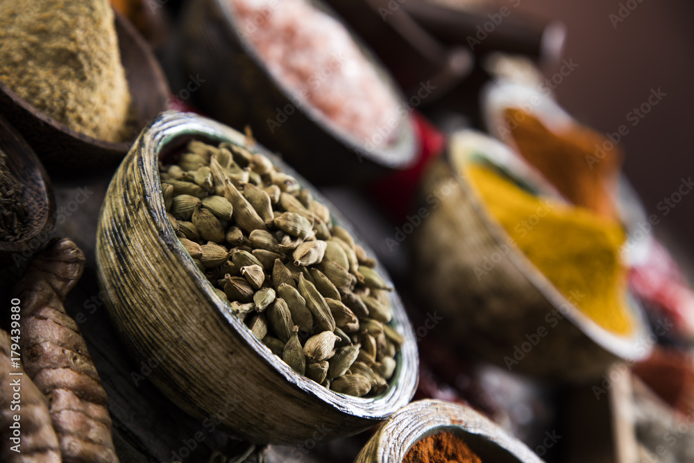 Various spices selection