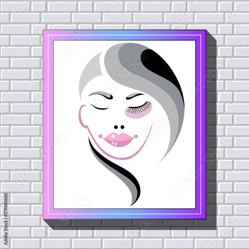 Graphic illustration with eyelash in the frame 2
