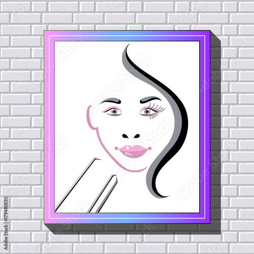 Graphic illustration with eyelash in the frame 4