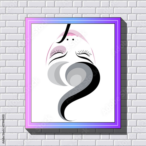 Graphic illustration with eyelash in the frame 9