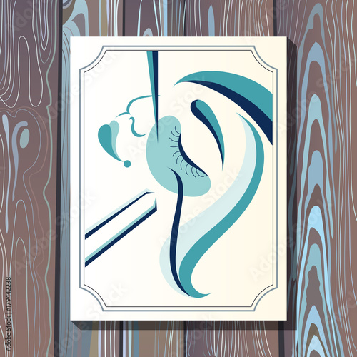 Graphic illustration with eyelash in the frame 18