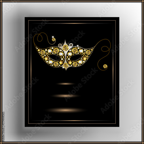Graphic illustration of the mask with diamonds 2